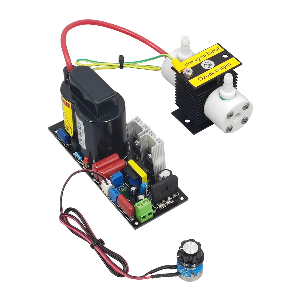 0.5G/H Adjustable Ozone Generator Kit - DIY O3 Air Purification System | High Voltage Ozonator Module for Water & Air Treatment