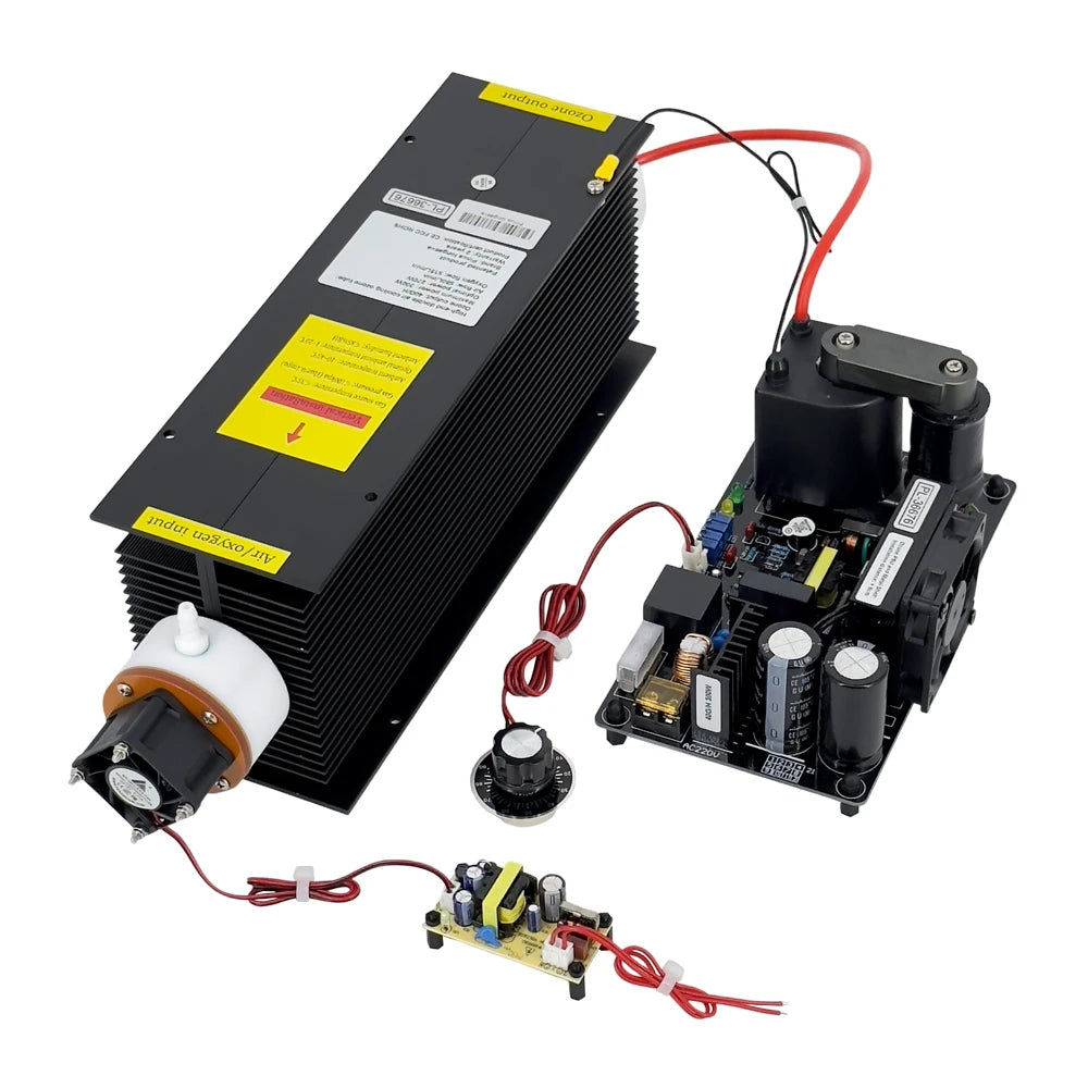 High-end 40g/h 270w 10khz Adjustable Black Quartz Tube Double air Cooling Ozone Generator Kit  | High Voltage Ozonator Module for Water & Air Treatment