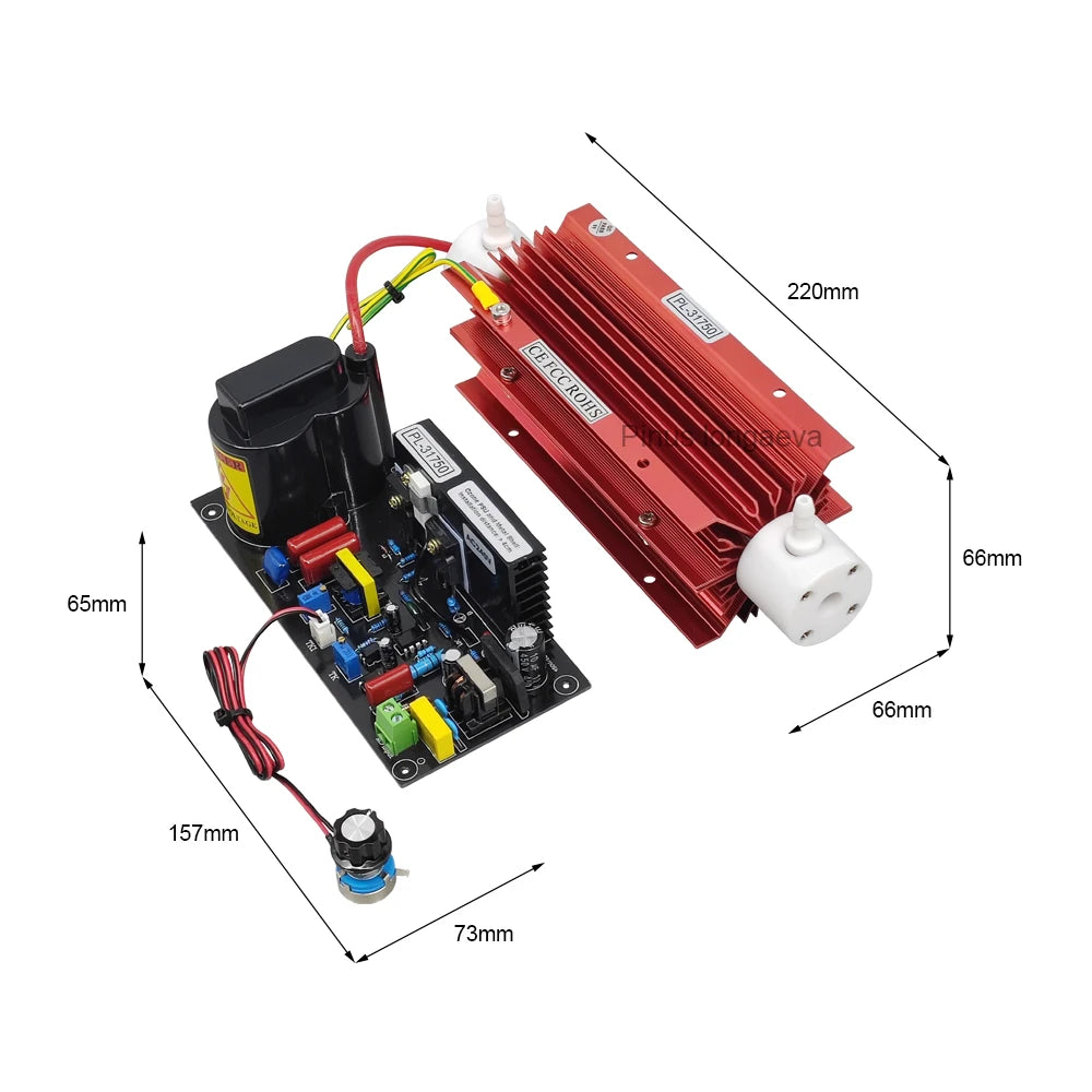 Professional 7G/H adjustable Quartz tube type ozone generator Kit | | High Voltage Ozonator Module for Water Treatment